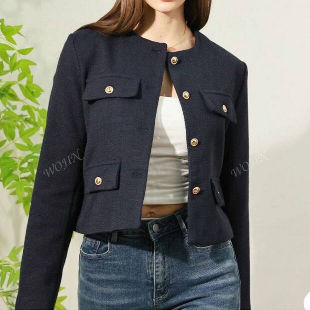 H&M Black Tailored Blazer with Structured Fit